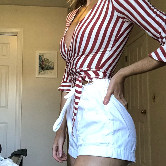 American Eagle Wrap Tie Top - Picture 2 of 4